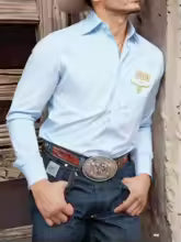 Men's black long-sleeved shirt, Western style retro bull head 3D print casual shirt, comfortable men's everyday commuting top.