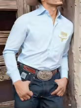 Men's black long-sleeved shirt, Western style retro bull head 3D print casual shirt, comfortable men's everyday commuting top.